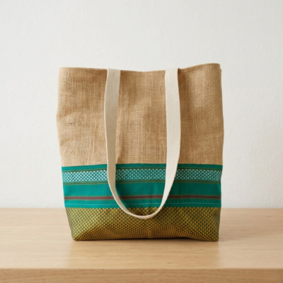 Green Tote Bag (2) Green Tote Bag